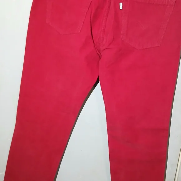 Mens Levi's 511 Red Corduroy Pants Size 34x34 - Picture 7 of 7